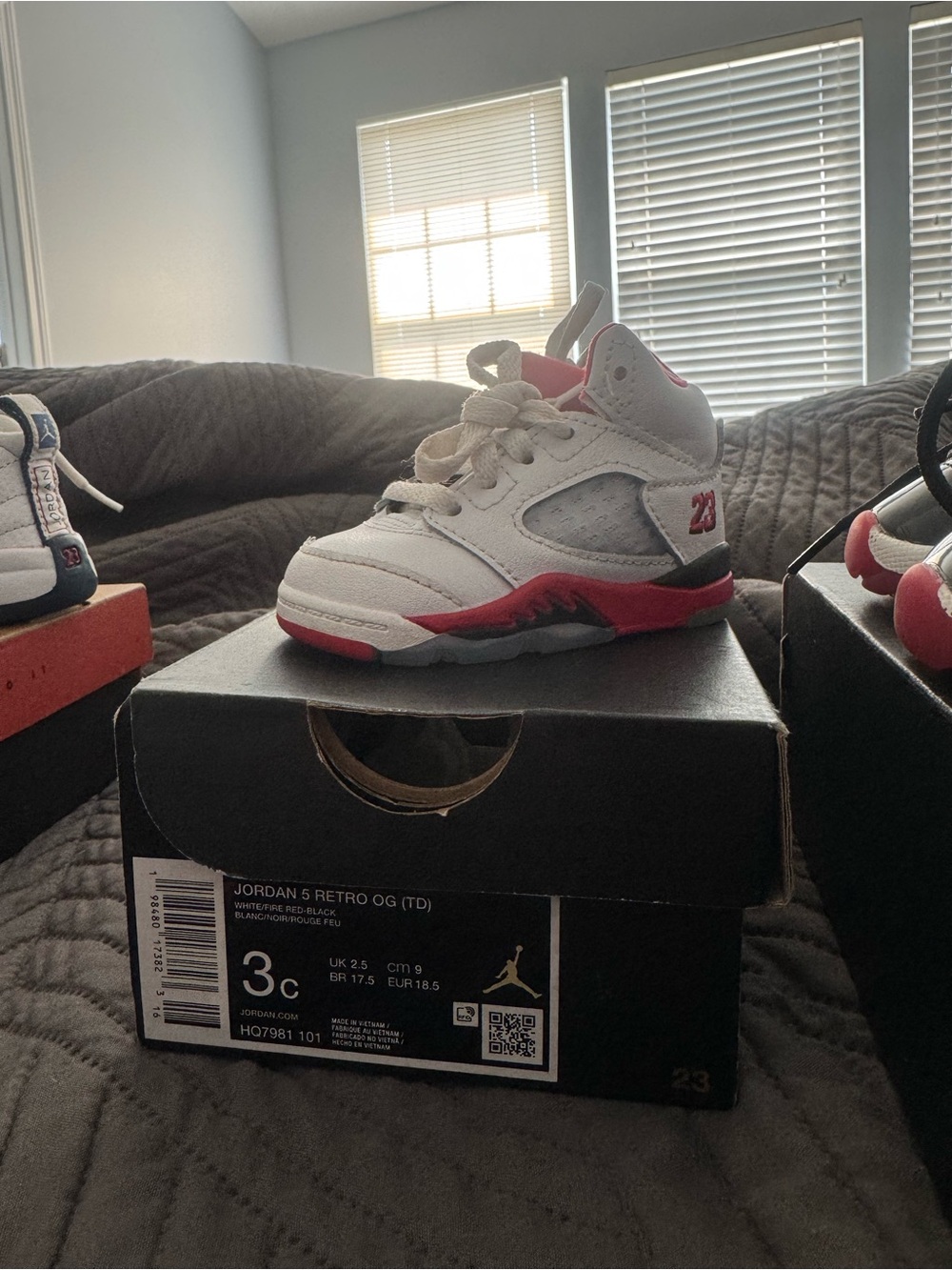 Jordan Kids' White and Red Retro Sneaker